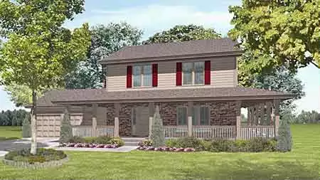 image of 2 story traditional house plan 1864